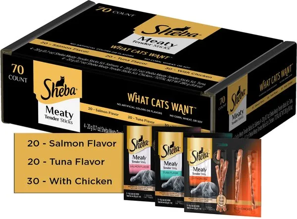 Sheba Meaty Sticks Variety Pack 70 Count