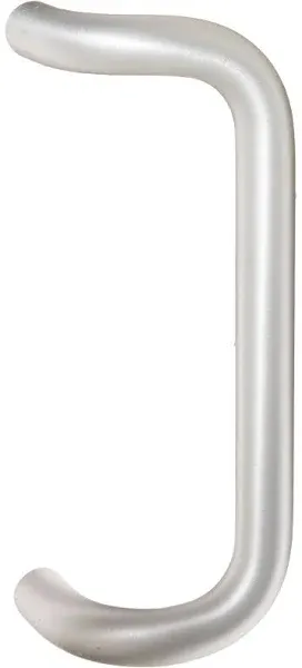 Rockwood BF157.28 Aluminum 90-Degree Offset Door Pull, 1" Diameter x 10" Center-to-Center, Through Bolt Mounting for 1-3/4" Door, Clear Anodized Finish