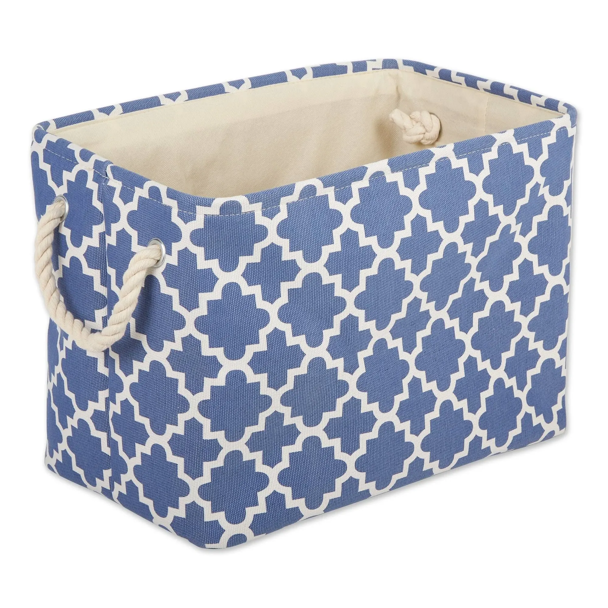 DII Polyester Bin Lattice French Blue Rectangle Medium