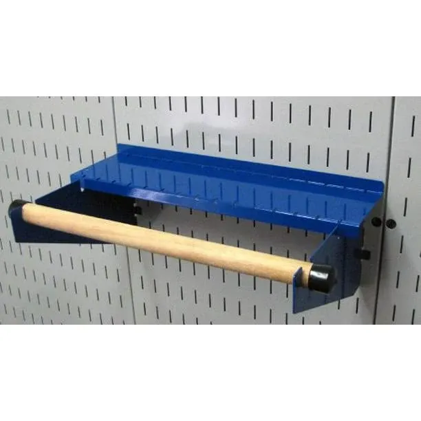 Wall Control Pegboard Paper Towel Holder and Dowel Rod Pegboard Shelf Assembly for Wall Control Pegboard and Slotted Tool Board – Blue