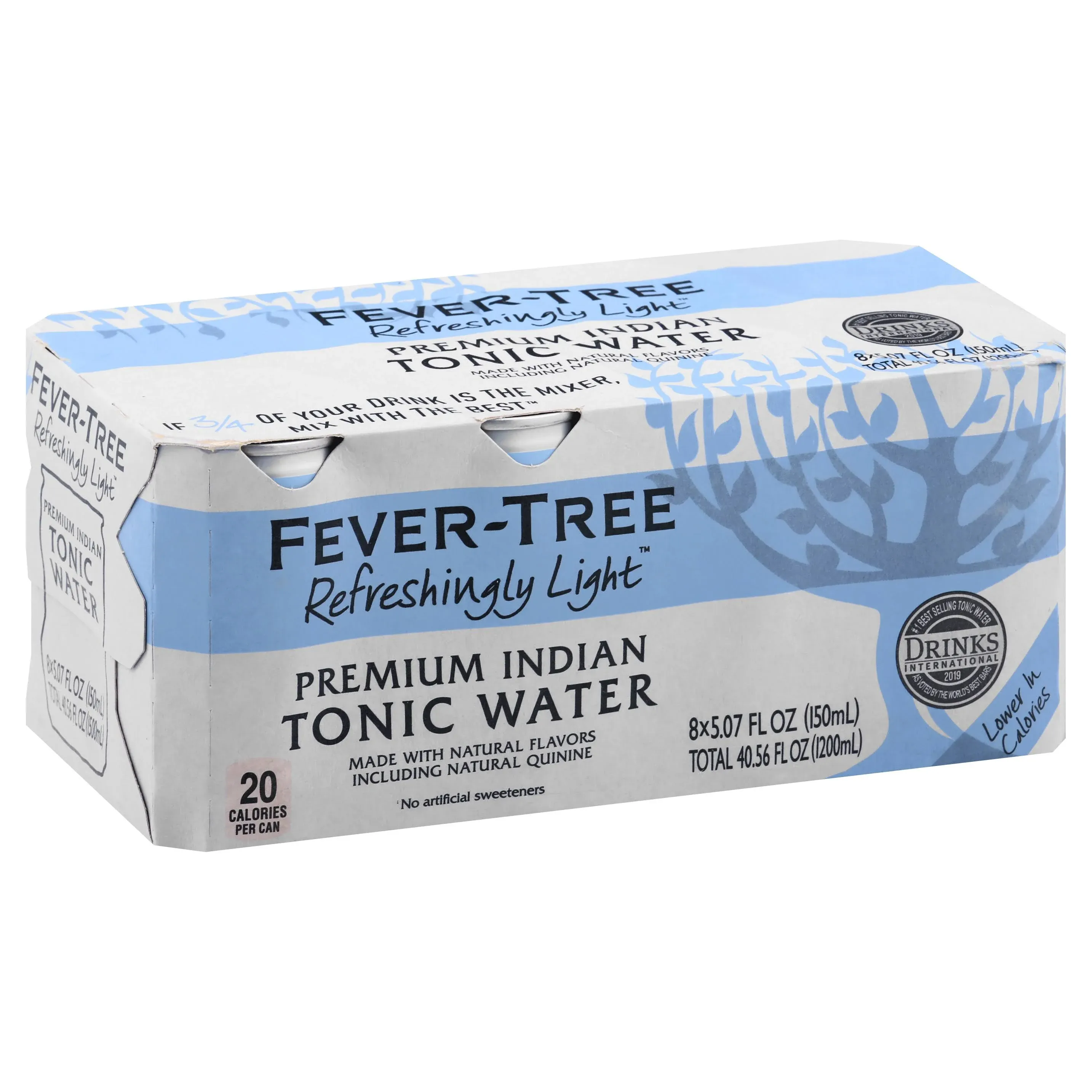 Fever Tree Tonic Water, Premium Indian, Refreshingly Light, - 8 pack, 5.07 fl oz cans