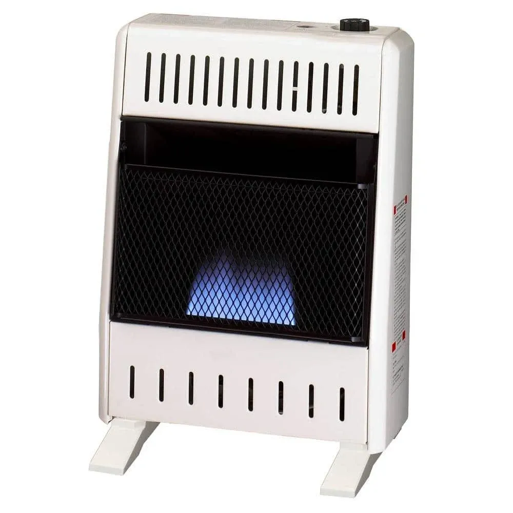 10,000 BTU Liquid Propane Ventless Blue Flame Heater with Base Feet, T-Stat Control