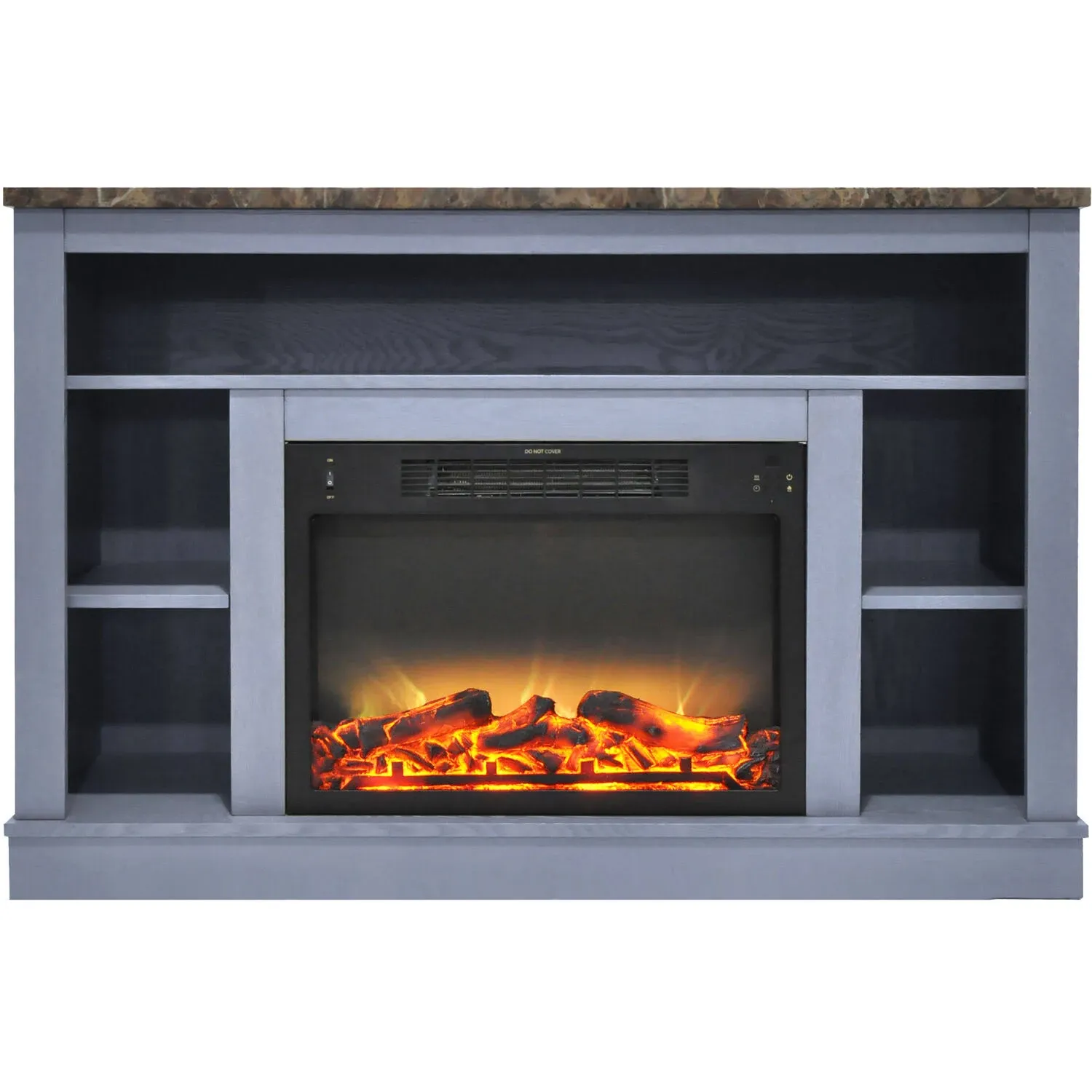 Hanover Oxford 47 in. Electric Fireplace with 1500W Multi-Color LED Insert and A ...