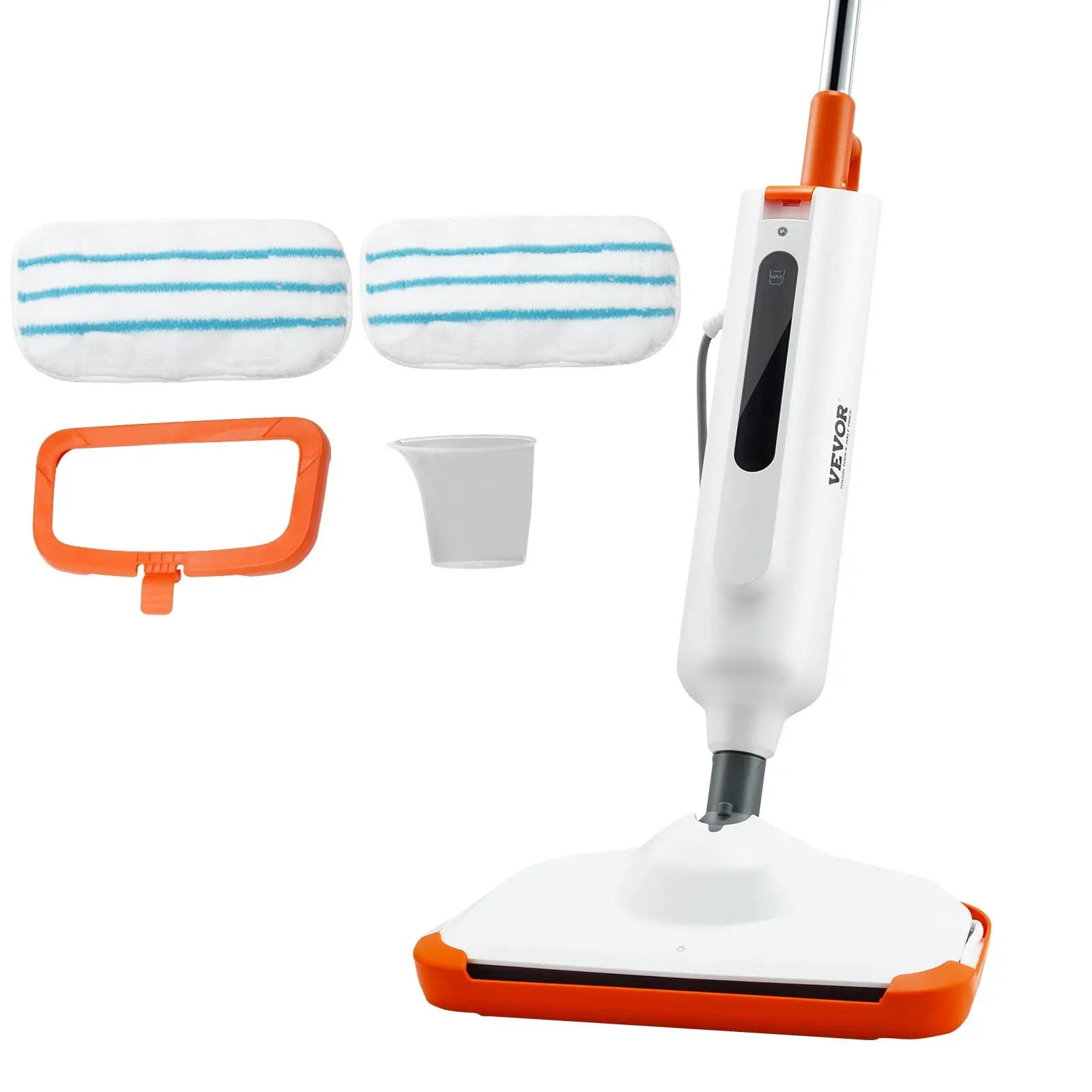 VEVOR Steam Mop, 2-in-1 Hard Wood Floor Cleaner for Various Hard Floors, Like Ceramic, Granite, Marble, Linoleum, Natural Floor Mop with 2 pcs Machine Washable Pads and A Water Tank