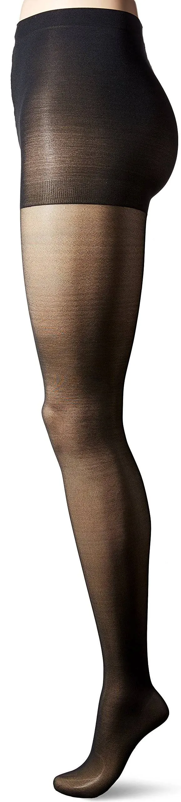 Hanes L'eggs Sheer Energy Control Top Medium Support Pantyhose, Jet Black, Size B