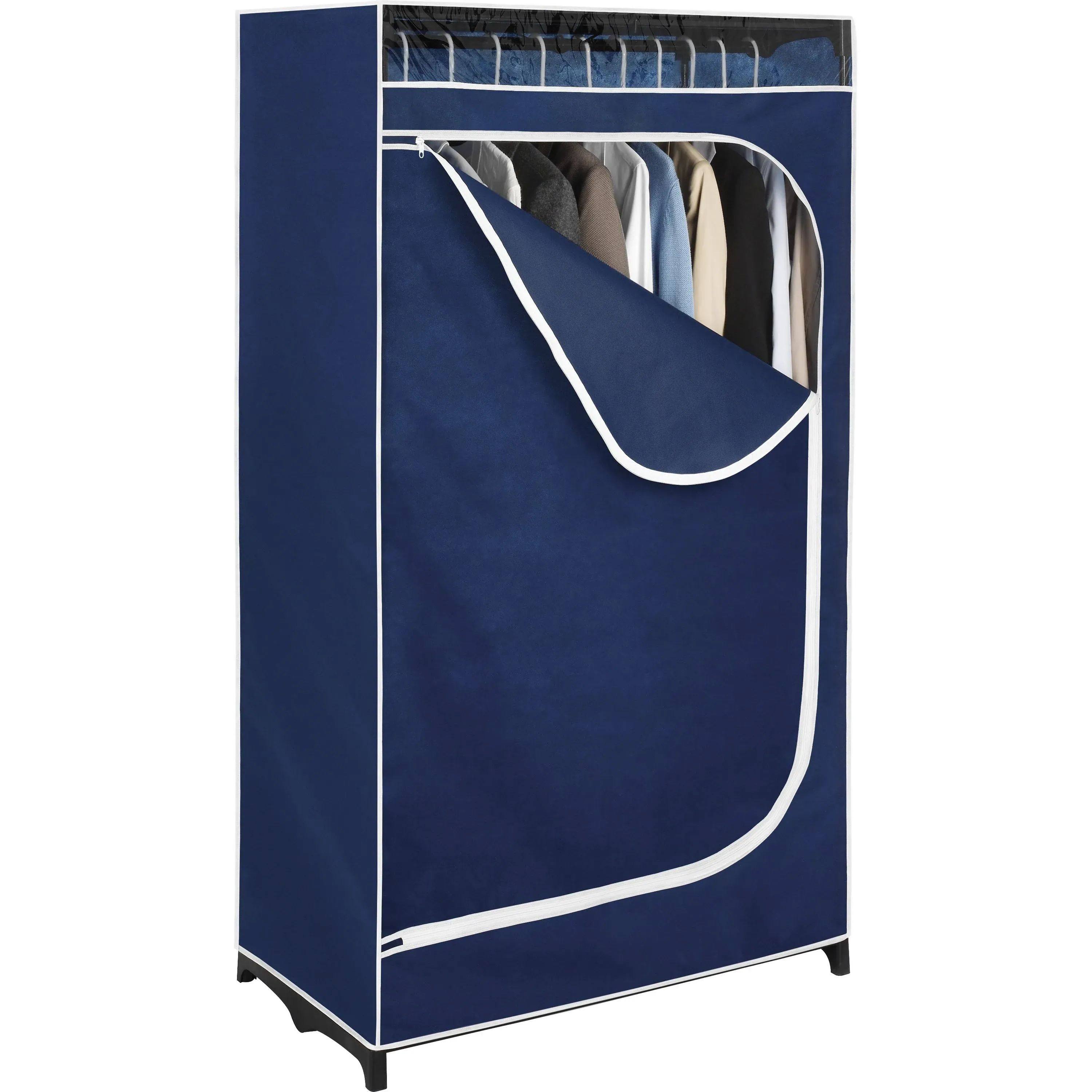 Portable Clothes Closet Wardrobe in Blue Breathable Fabric