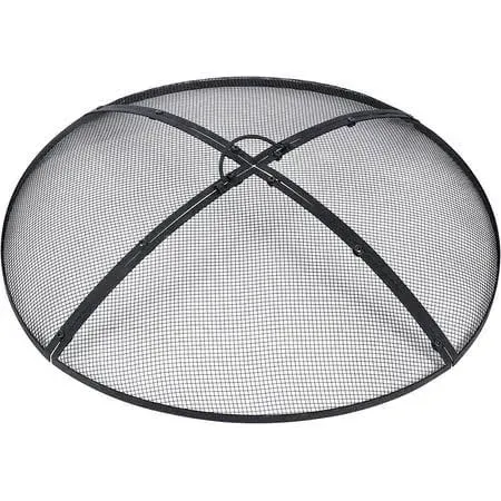 TAUS 30&#034; Round Metal Fire Pit Spark Screen Outdoor Heavy-Duty Fire Pits Cover