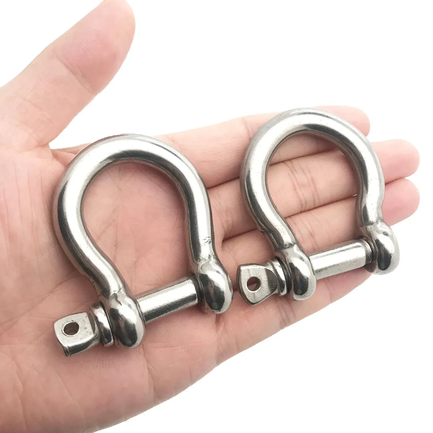 2 Pcs 3/8 Inch Screw Pin Anchor Shackle, MYYZMY 304 Stainless Steel Shackles for Chains Wirerope, 10 mm