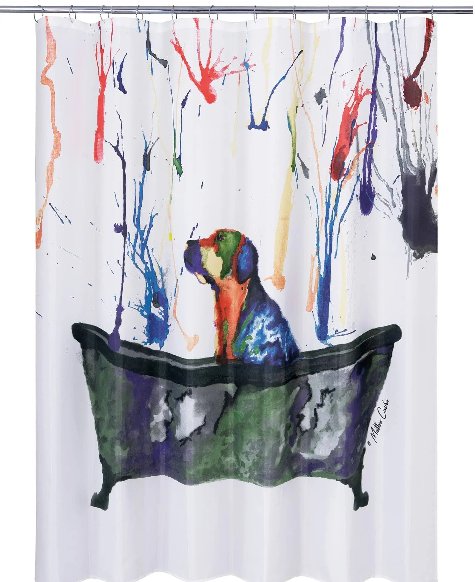 Allure Home Creation Tub Dog Shower Curtain