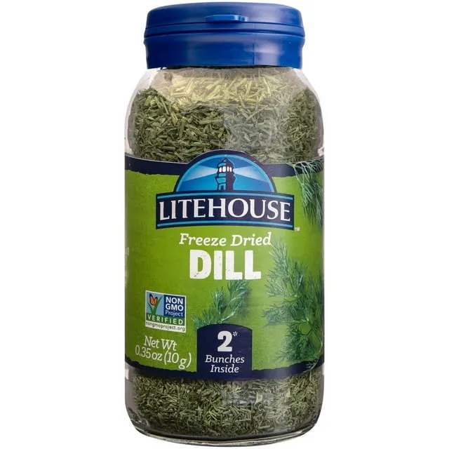 Litehouse Freeze Dried Dill - Dill, Substitute for Fresh Dill, Jar Equal to 2 Dill Fresh Bunches, Dill Seasoning, Dill Weed Seasoning, Substitute for Fresh Dill Organic, Dills - 0.35 Ounce, 4-Pack