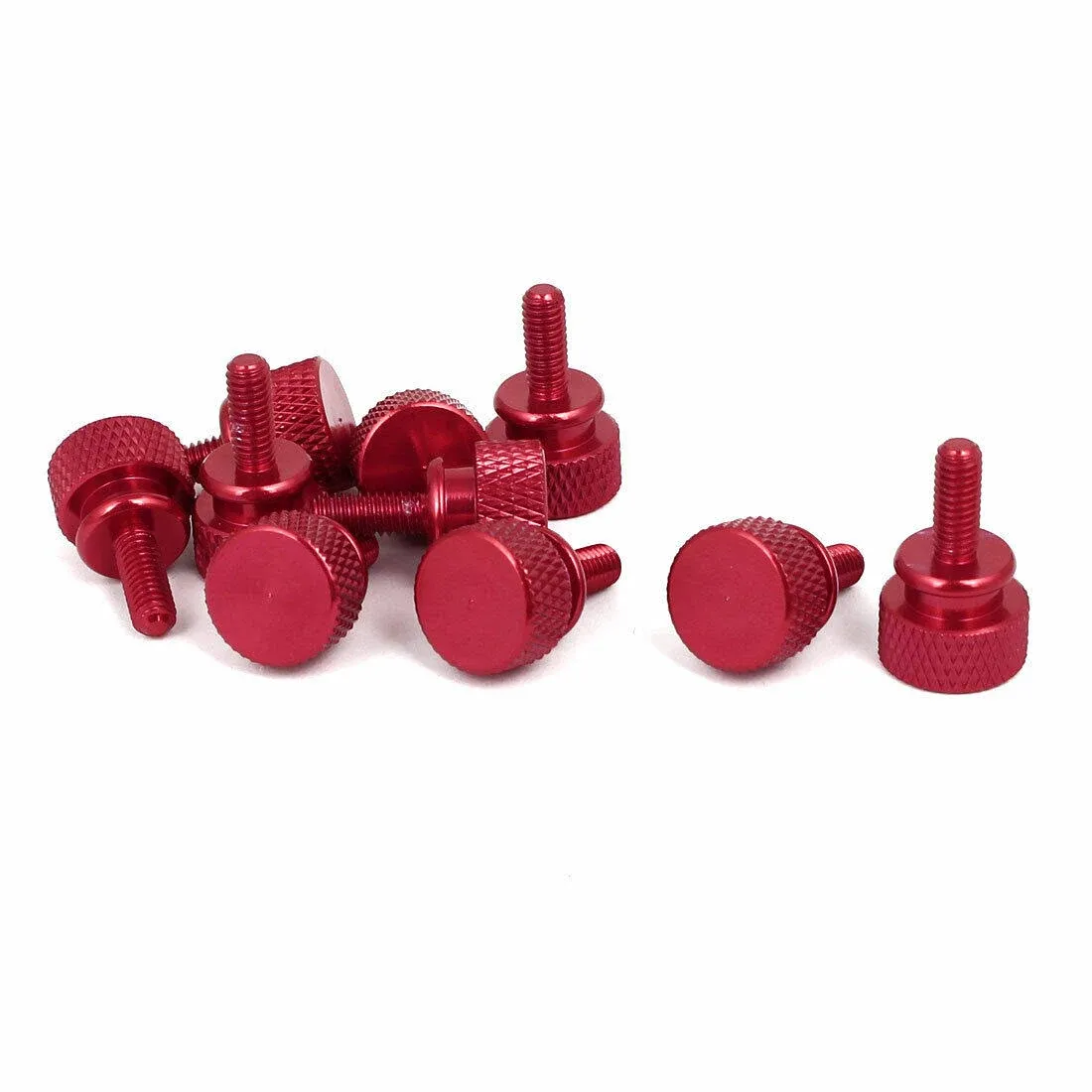 Uxcell Computer PC Case Shoulder Type Knurled Thumb Screw Wine Red M4x10mm 10pcs