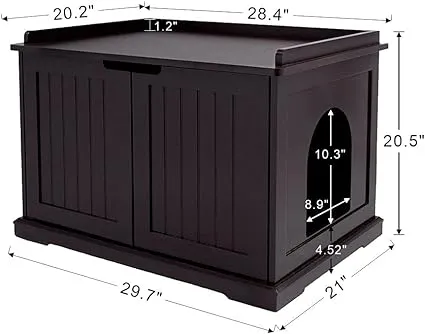 unipaws Cat Litter Box Enclosure with Top Opening, Privacy Cat Washroom Bench, Suitable for Large Cat, High Jumbo Litter Box, Automatic Litter Box Hidden, Cat House…