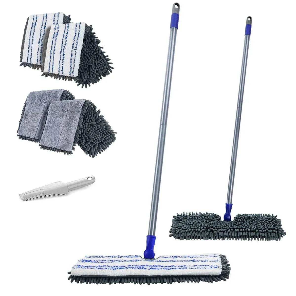 MasterTop Two Sided Dust Mop Floor Cleaning System - 360 Microfiber Mop Wet Mop ...