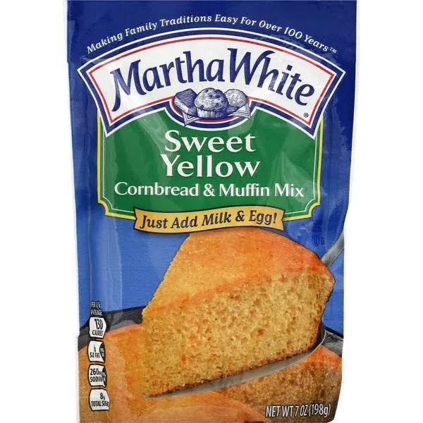 Martha White Corn Bread & Muffin Mix, Sweet Yellow - 7 oz