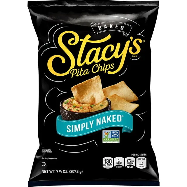 Stacy's Individual Bags of Simply Naked Pita Chips 1.5 oz. - 24/Case