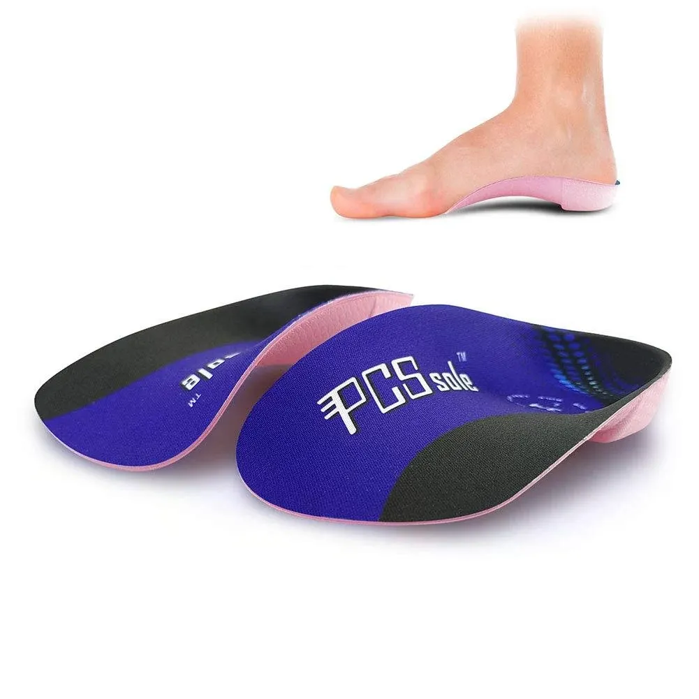 PCSsole 3/4 Orthotics Shoe Insoles High Arch Supports Shoe Inserts for Plantar Fasciitis, Flat Feet, Over-Pronation, Relief Heel Spur Pain (S:Men5-6