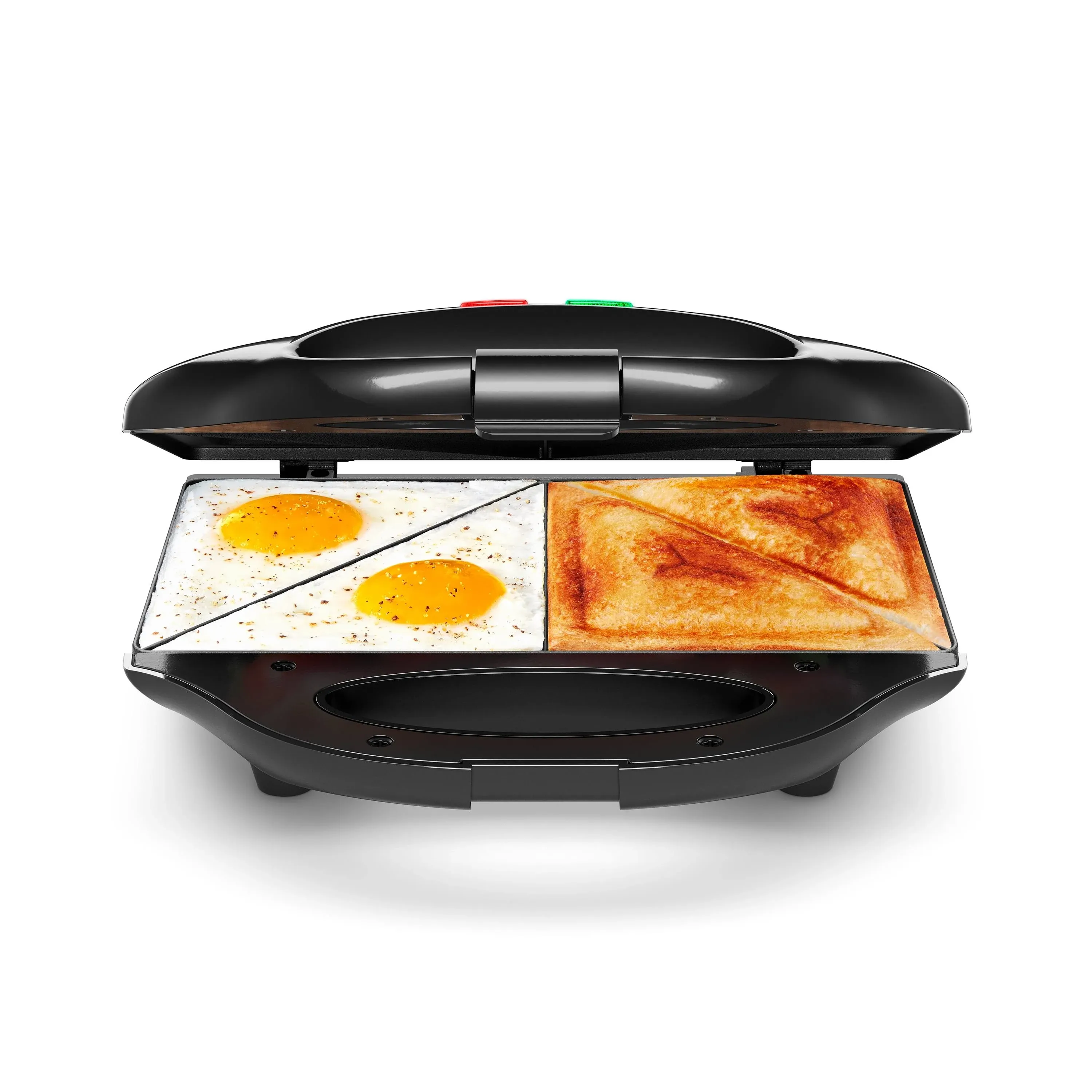 Chefman Portable Sandwich Maker, Compact, Nonstick, Electric Omelet Maker, Panini Press, Pocket Sandwich Press, and Quesadilla Maker, with Indicator Lights, Locking Lid, and Cord Storage