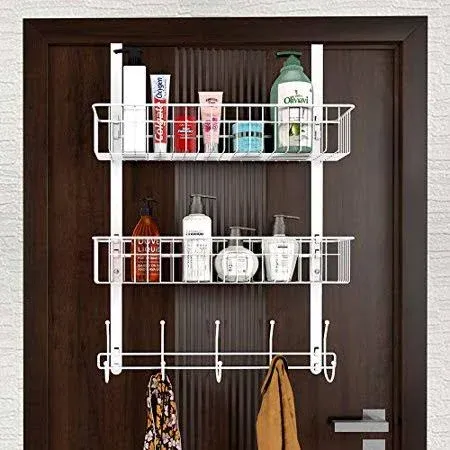 LUCYCAZ Over The Door Hooks Organizer, Door Hanger Towel Rack with 10 Coat Hooks ...