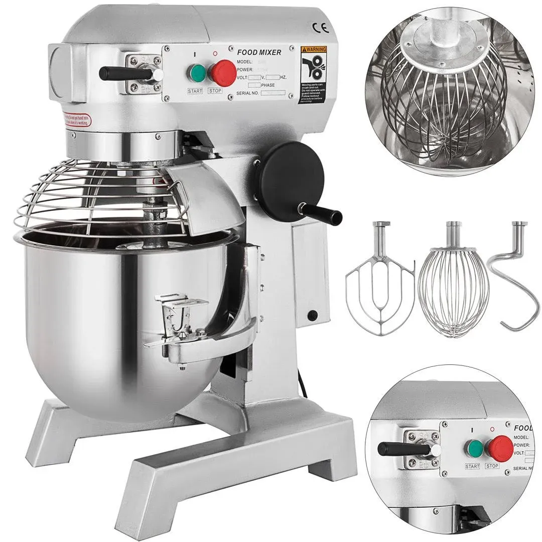 VEVOR 600 W Commercial Food Mixer Stainless Steel 15-Quart Commercial/Residential Bowl-lift Stand Mixer | DDJBJ15LCLSB15B01V1