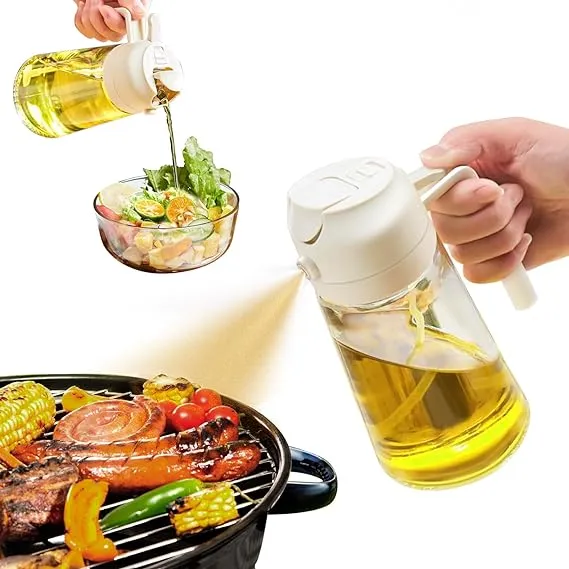 YARRAMATE Oil Sprayer for Cooking 2 in 1 Olive Oil Dispenser Bottle for Kitchen