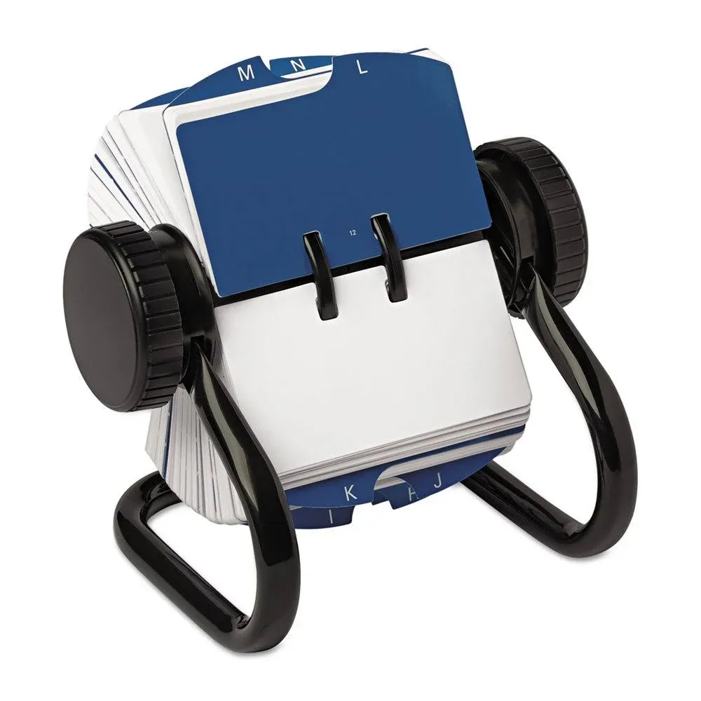 Rolodex Open Rotary 250-Card File, 1 3/4" x 3 1/4", Black