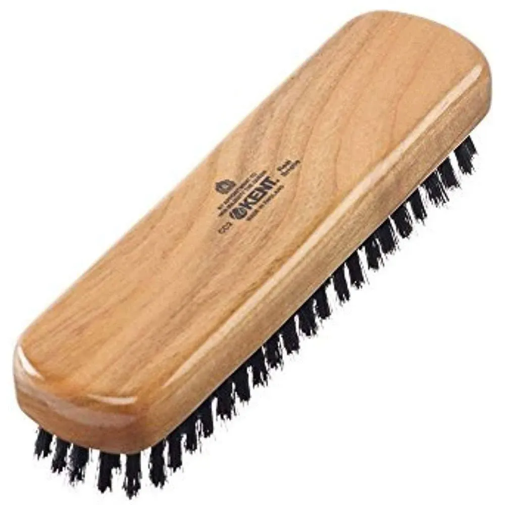 Kent CC2 Finest 100% Handcrafted Black Boar Bristle Cherrywood Clothes Brush and