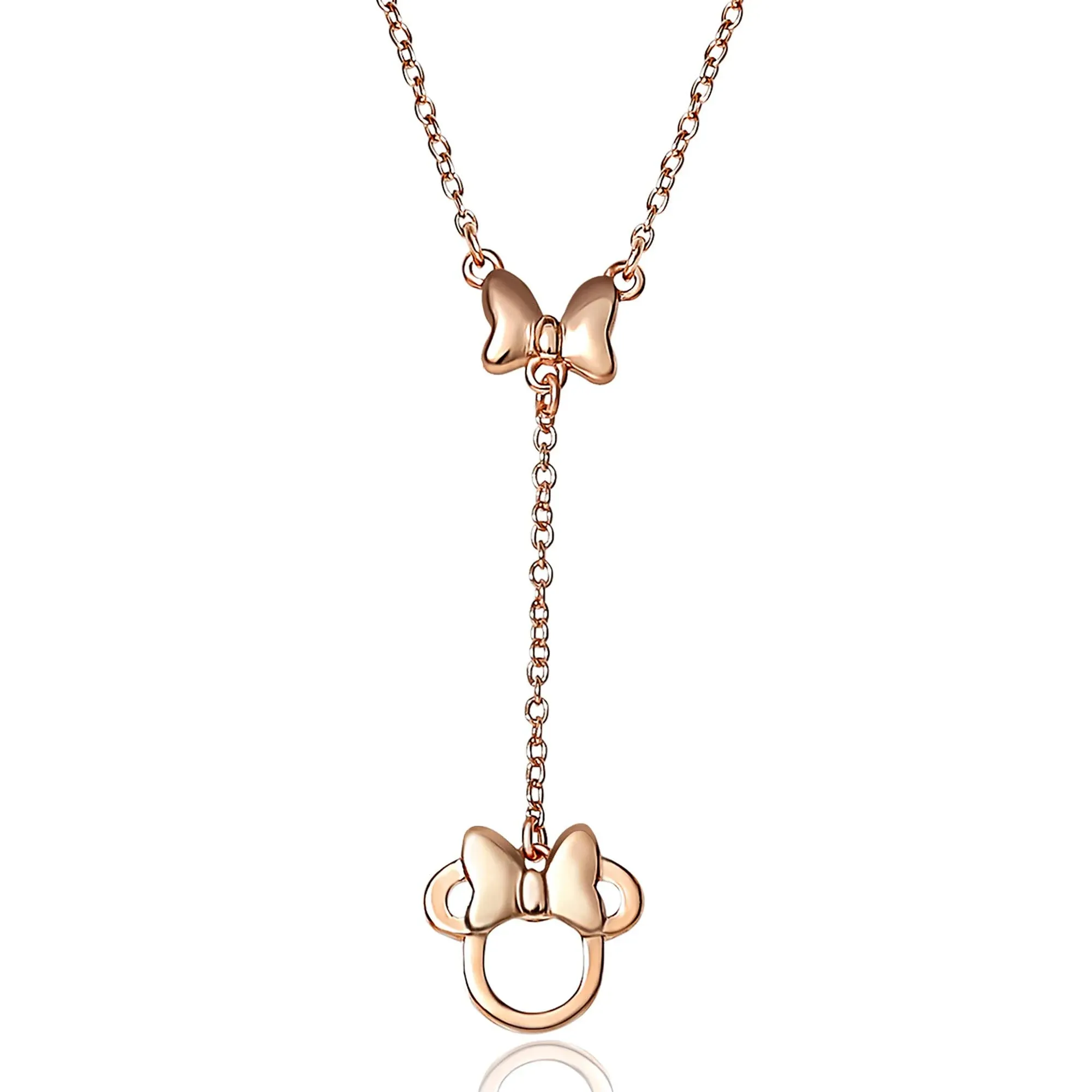 Disney Minnie Mouse Necklace - 18-inch Minnie Mouse Y Necklace in Pink Gold ...