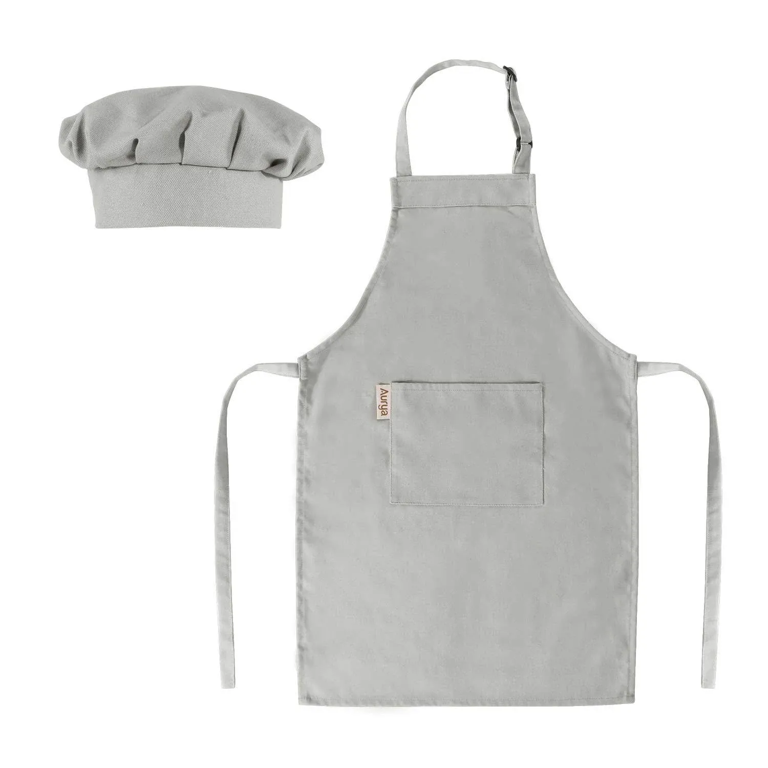 Kids Apron and Chef Hat Set-Adjustable Child Apron for Boys and Girls for Cooking ...