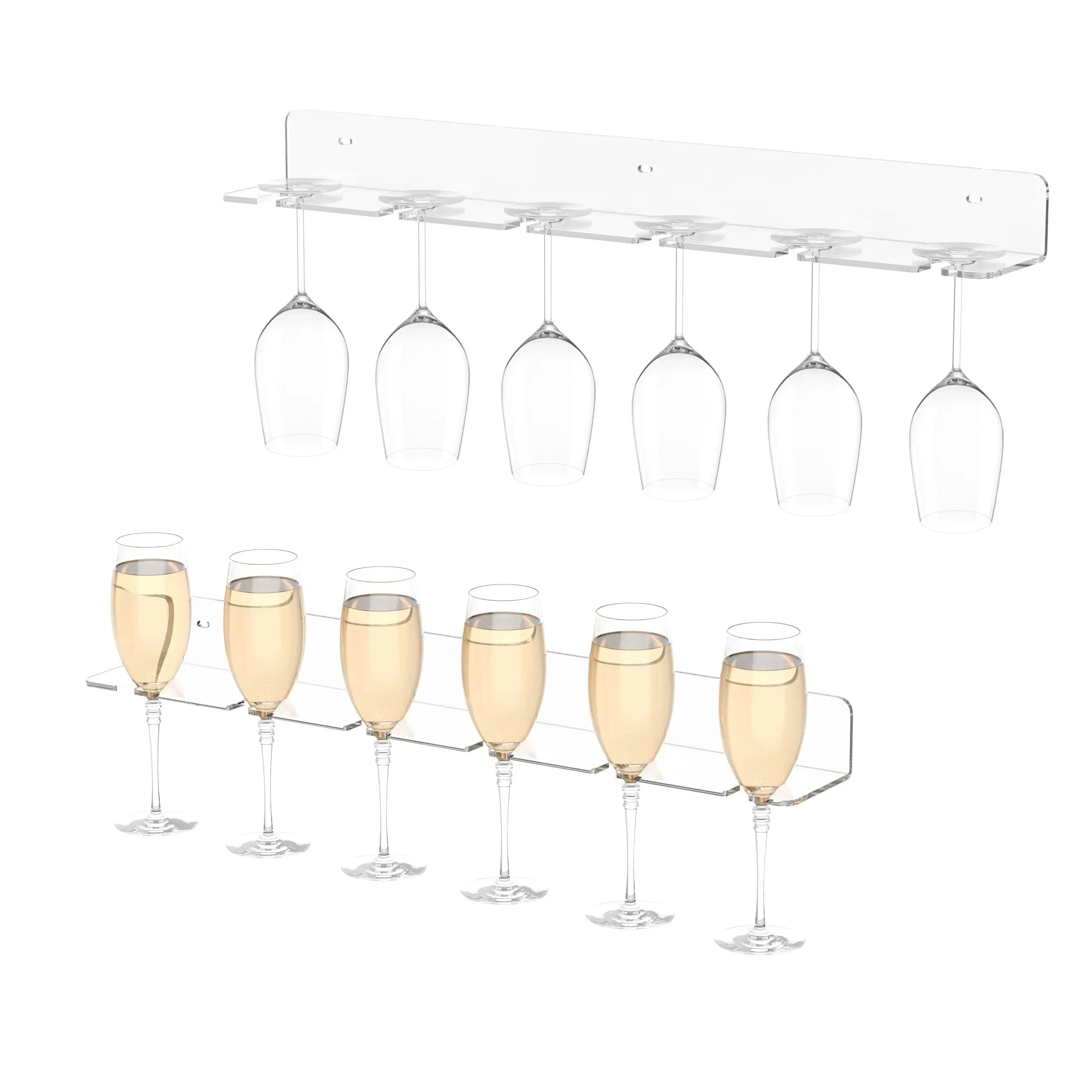 Hexsonhoma Champagne Wall Holer for Party 50 Clear Acrylic Wall Mounted Wine ...