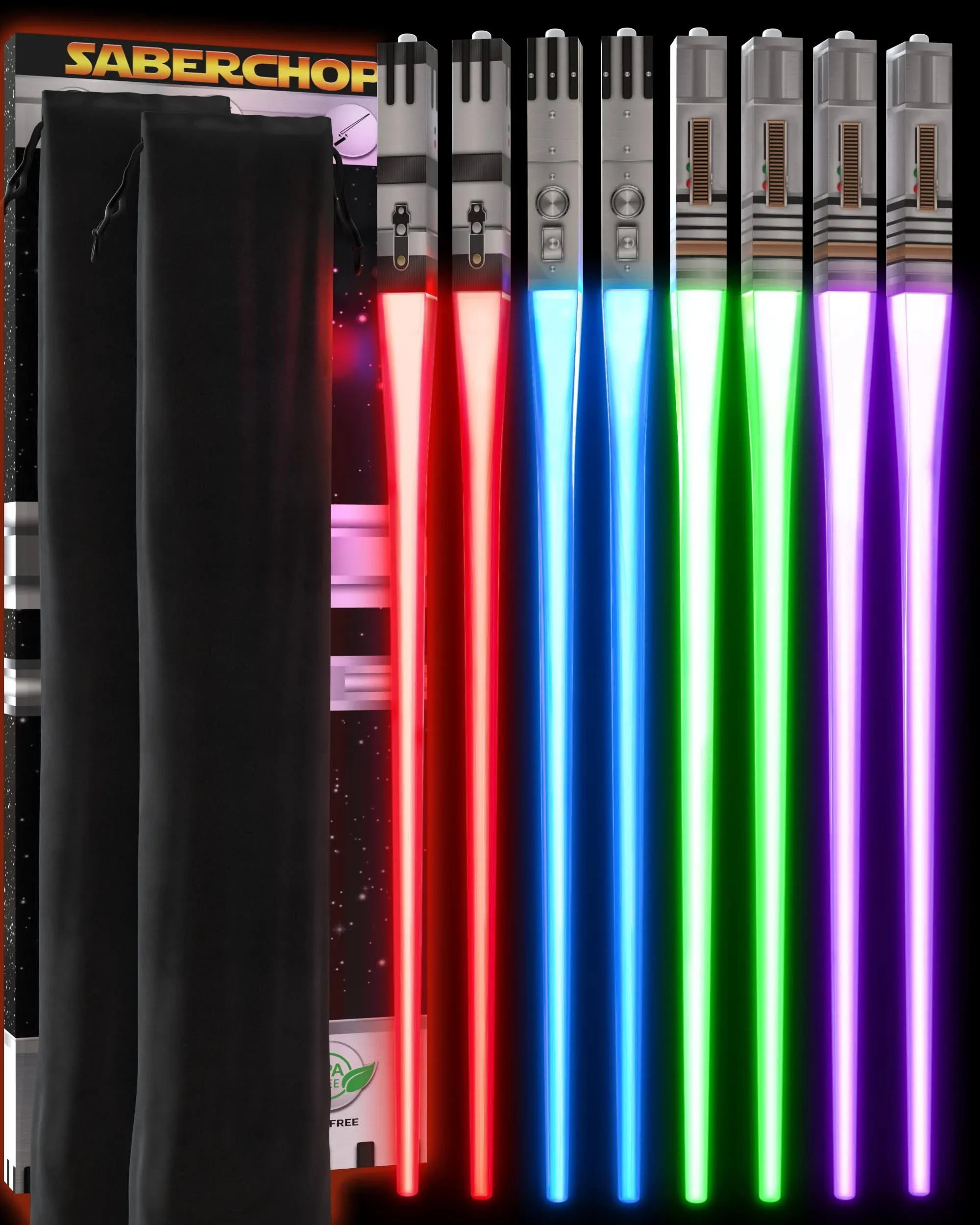 Lightsaber Chopsticks Light Up Star Wars Chopstick LED Glowing Light Saber Chop ...