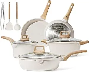 "Carote 11-Pcs Nonstick Pots and Pans Set