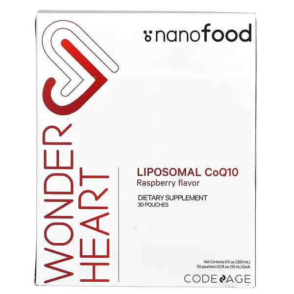 Codeage Nanofood Wonder Heart Liposomal CoQ10 - Liquid, Raspberry, 30 ct