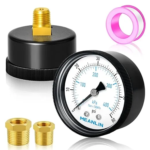 1/4&#034; NPT 0-60Psi 2&#034; FACE DIAL Swimming Pool Water Pressure Gauge Center Back ...