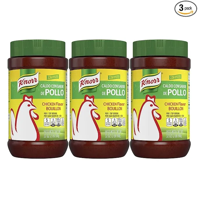 Knorr Granulated Chicken Flavor Bouillon For Sauces, Gravies And Soups Chicken Bouillon Fat And Cholesterol Free 2 lb 3 Pack