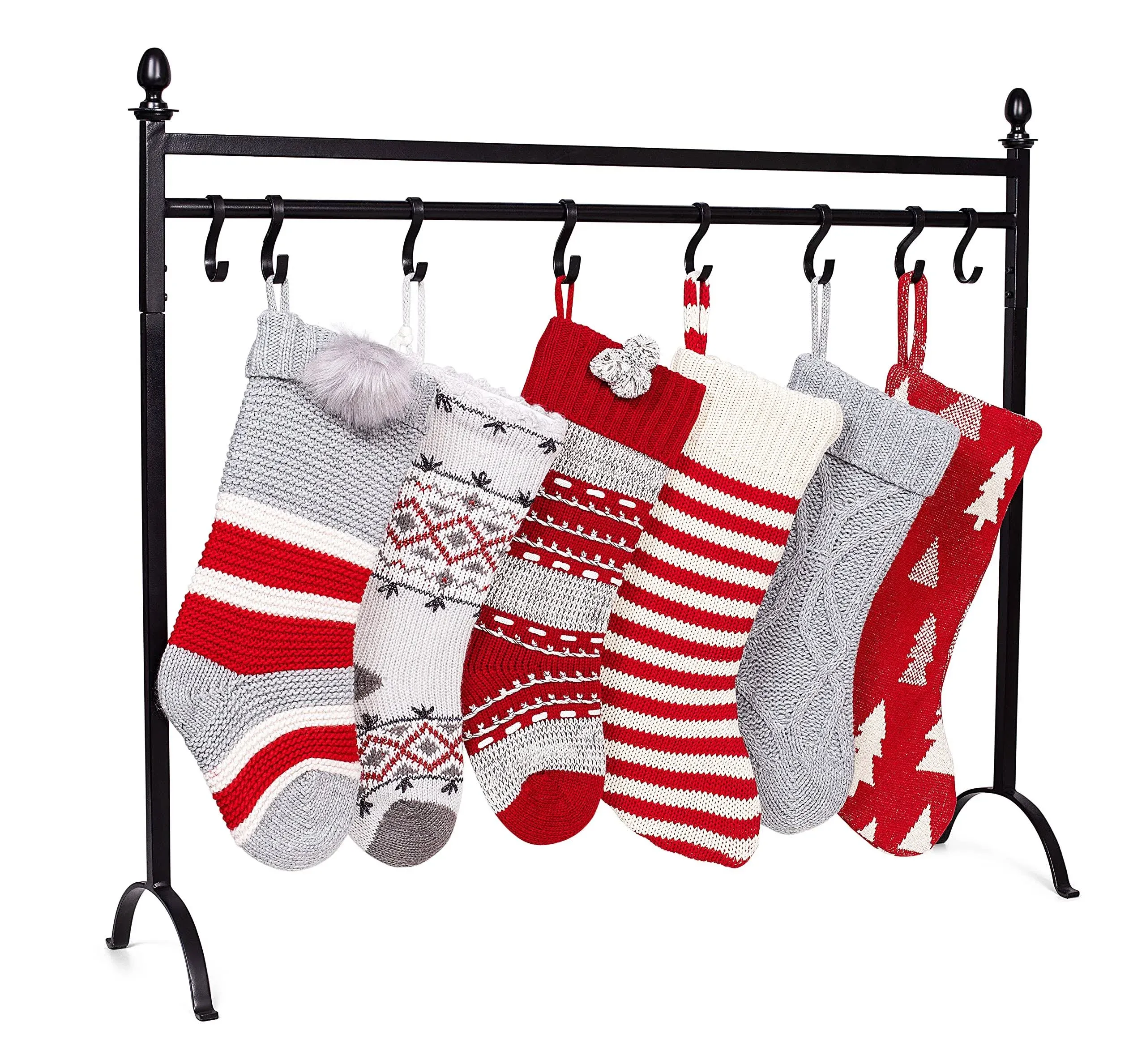 BIRDROCK HOME 8 Hook Deluxe Christmas Stocking Holder Stand