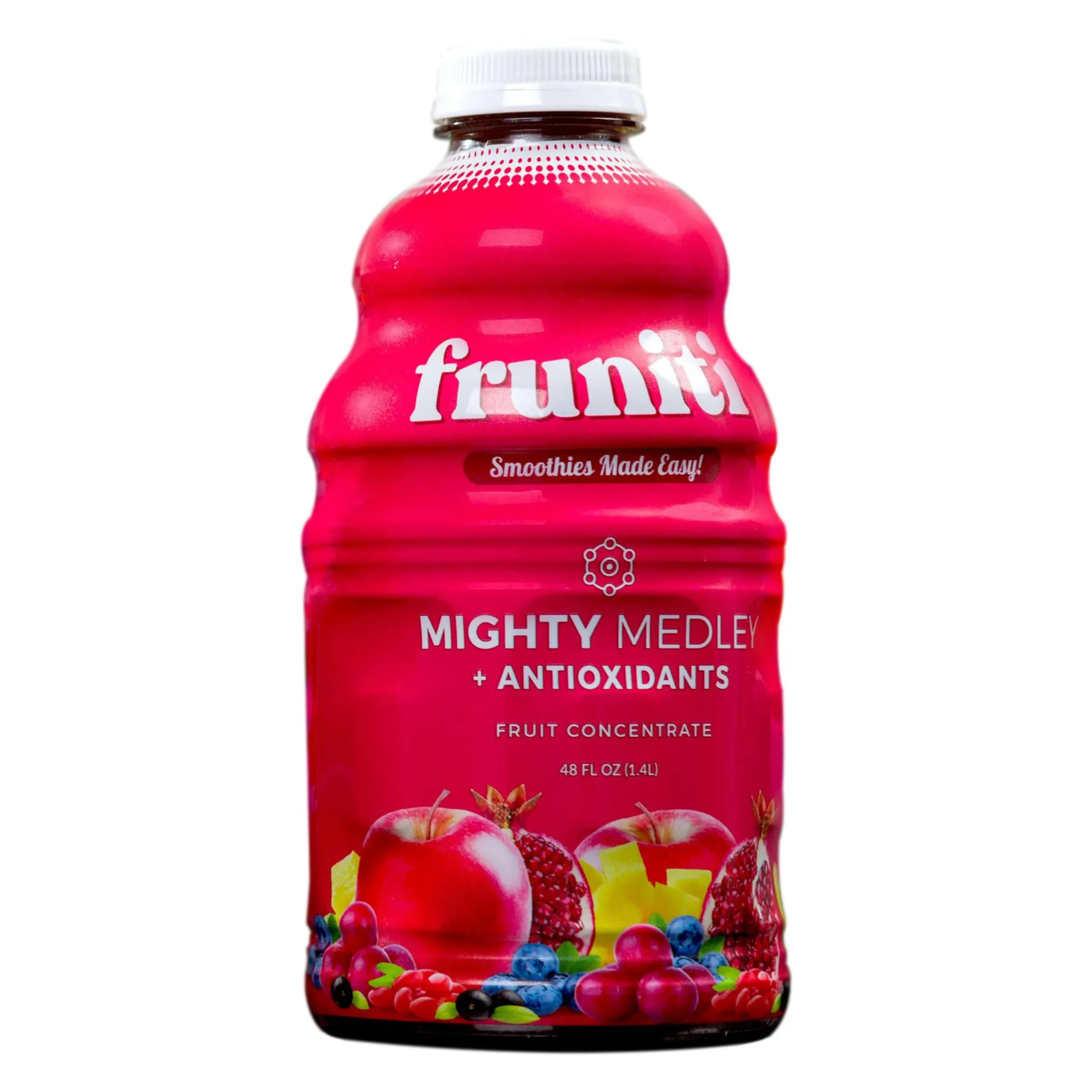 Fruniti Superfruit Medley Smoothie Mix - Antioxidant - No Sugar Added - Tumeric, Acai, Goji, Elderberry, Blueberries, Pomegranate, Grape Skin, Apple & Pineapple - Makes 24 Smoothies