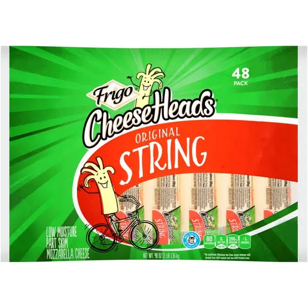 Frigo Cheese Heads Original String Cheese 48 ct Bag, Size: 3 lbs