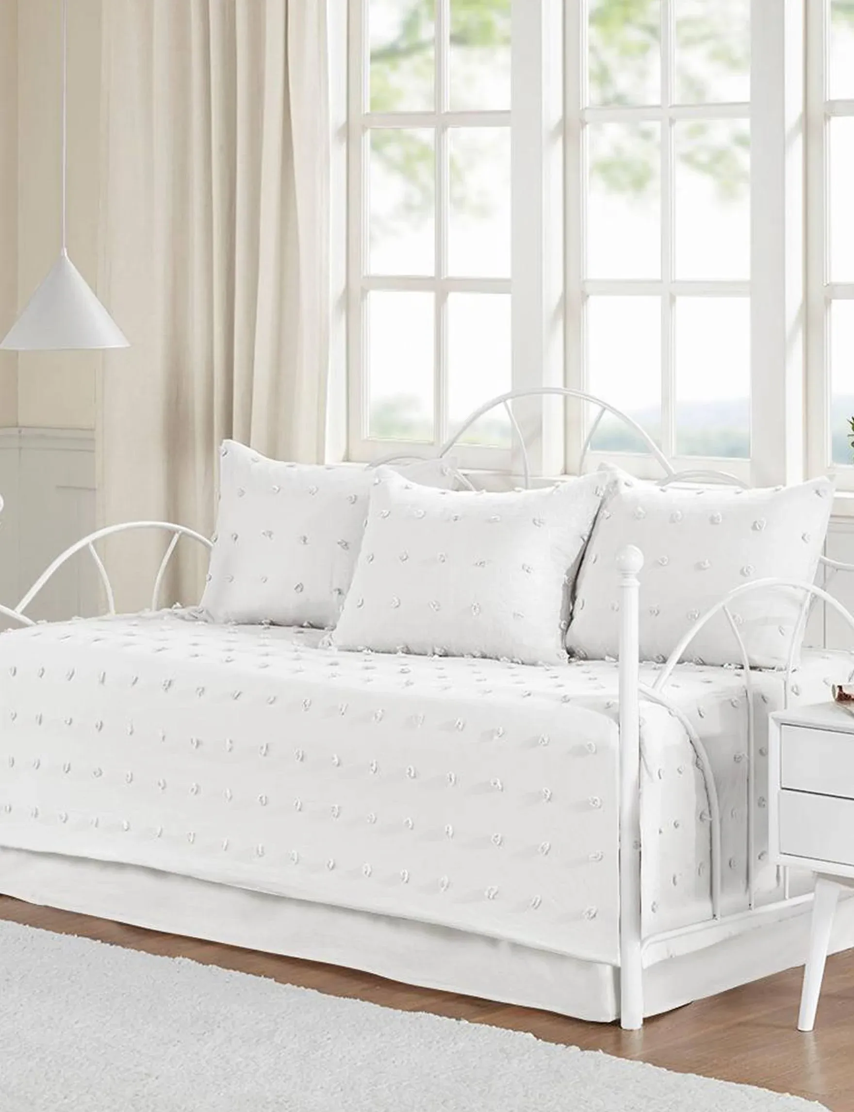 Brooklyn Cotton Jacquard Daybed Set - Ivory - Urban Habitat