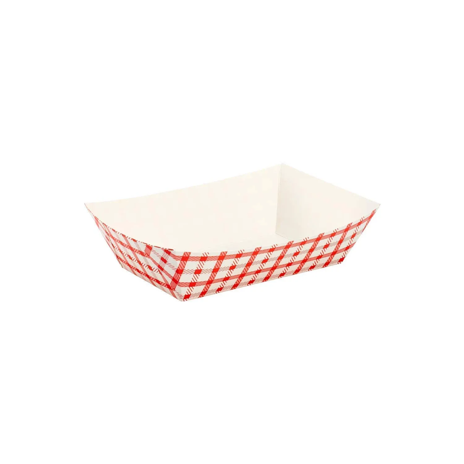 Karat [2.5 lb - 500 Pack] Paper Food Boat, White and Red Nacho Tray (FP-FT250G)