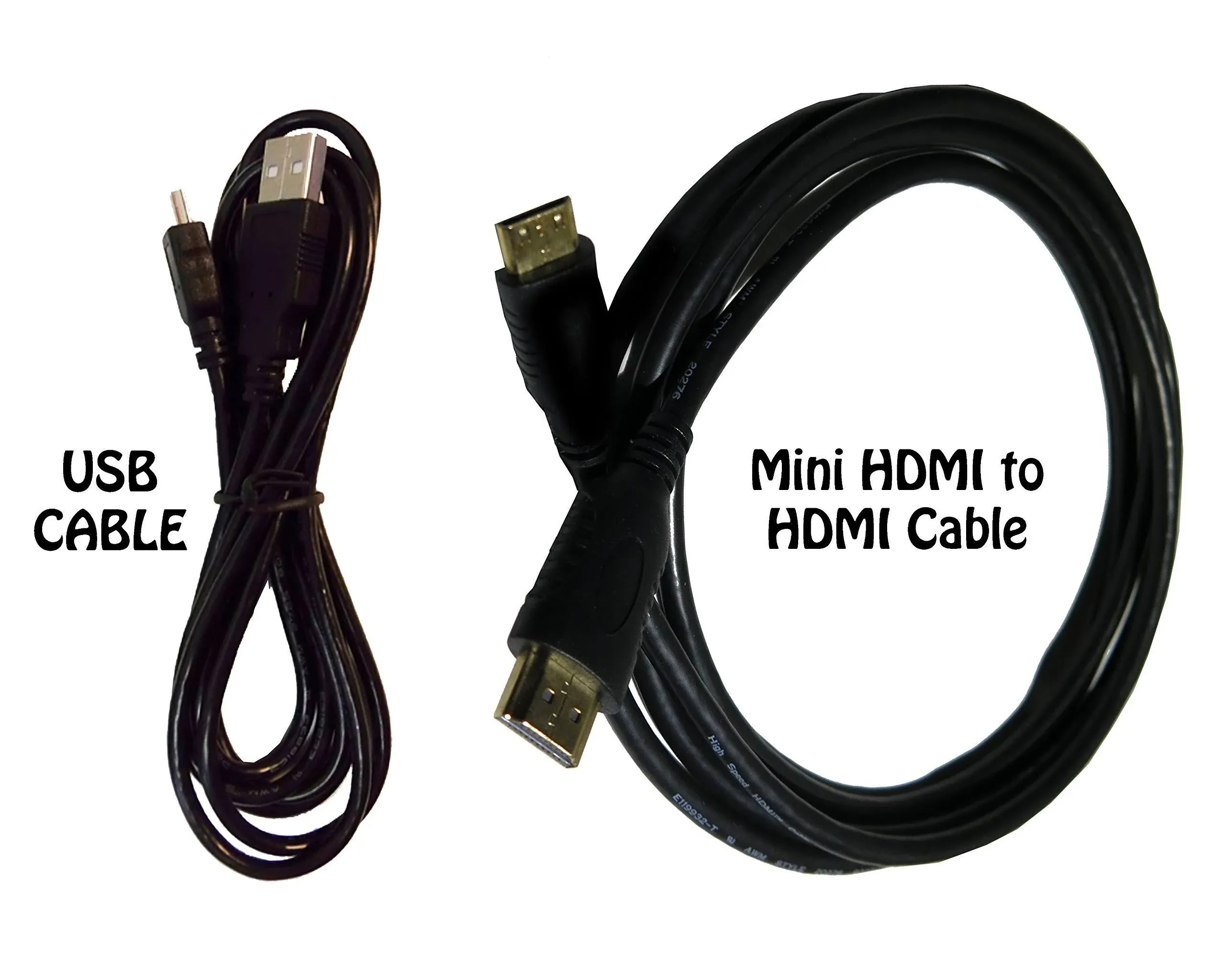 HDMI Cable for Canon EOS SL2 DSLR Camera + USB Cable - High-Speed 4K Mini HDMI to HDMI Cable for Canon EOS SL2 DSLR Camera, 6 Feet.