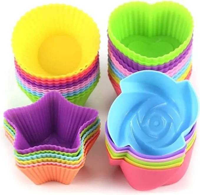 Silicone Cupcake Liners Reusable Baking Cups Nonstick Easy Clean Pastry Muffin