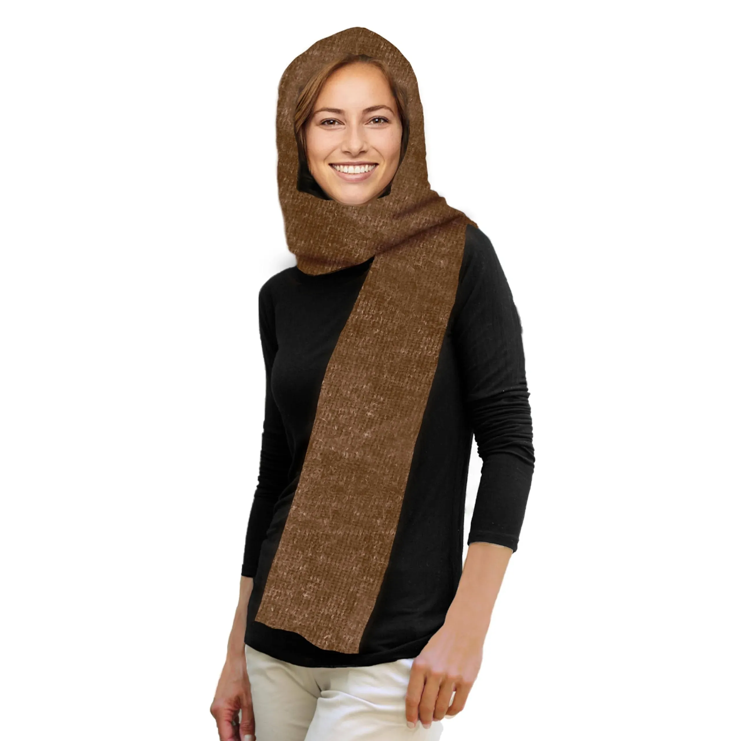 35° BELOW Marled Hooded Scarf with Fleece Lining, Winter Scarf for Women