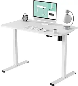 FLEXISPOT Adjustable Height Desk 40 x 24 Inches Whole Piece Desktop Small Standing Desk for Small Space Electric Sit Stand Home