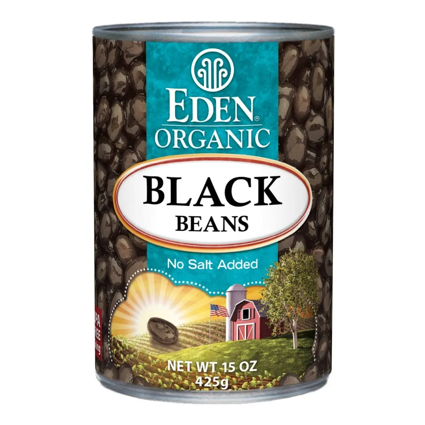 Eden Organic Black Beans No Salt Added 15 OZ (Pack of 6)