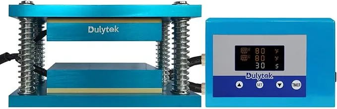 Dulytek Retrofit Two Channel Heat Plate Kit, 3" x 6" Anodized Aluminum Caged Plates, Working with 10-20 Ton Hydraulic or Air-Operated Shop Presses