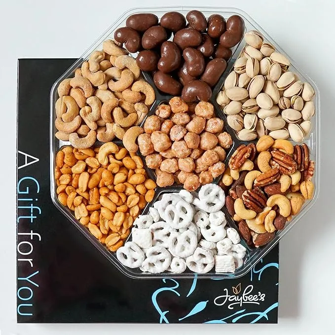 Chocolate Nuts Gift Box - 7 Section Variety Assorted Gourmet Platter | Holida...