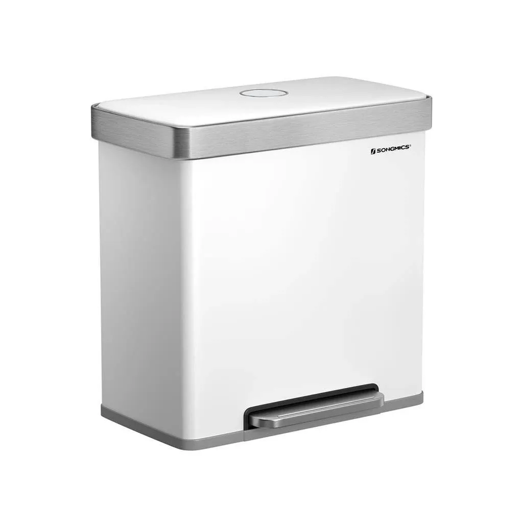 SONGMICS Trash Can, 2 x 8-Gallon Garbage Can for Kitchen