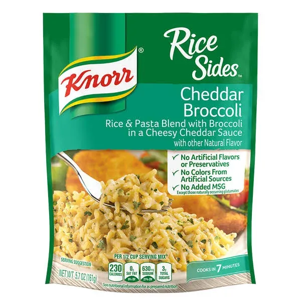 Knorr Rice Sides Cheddar Broccoli Flavor Rice, 5.7 oz - Case of 12