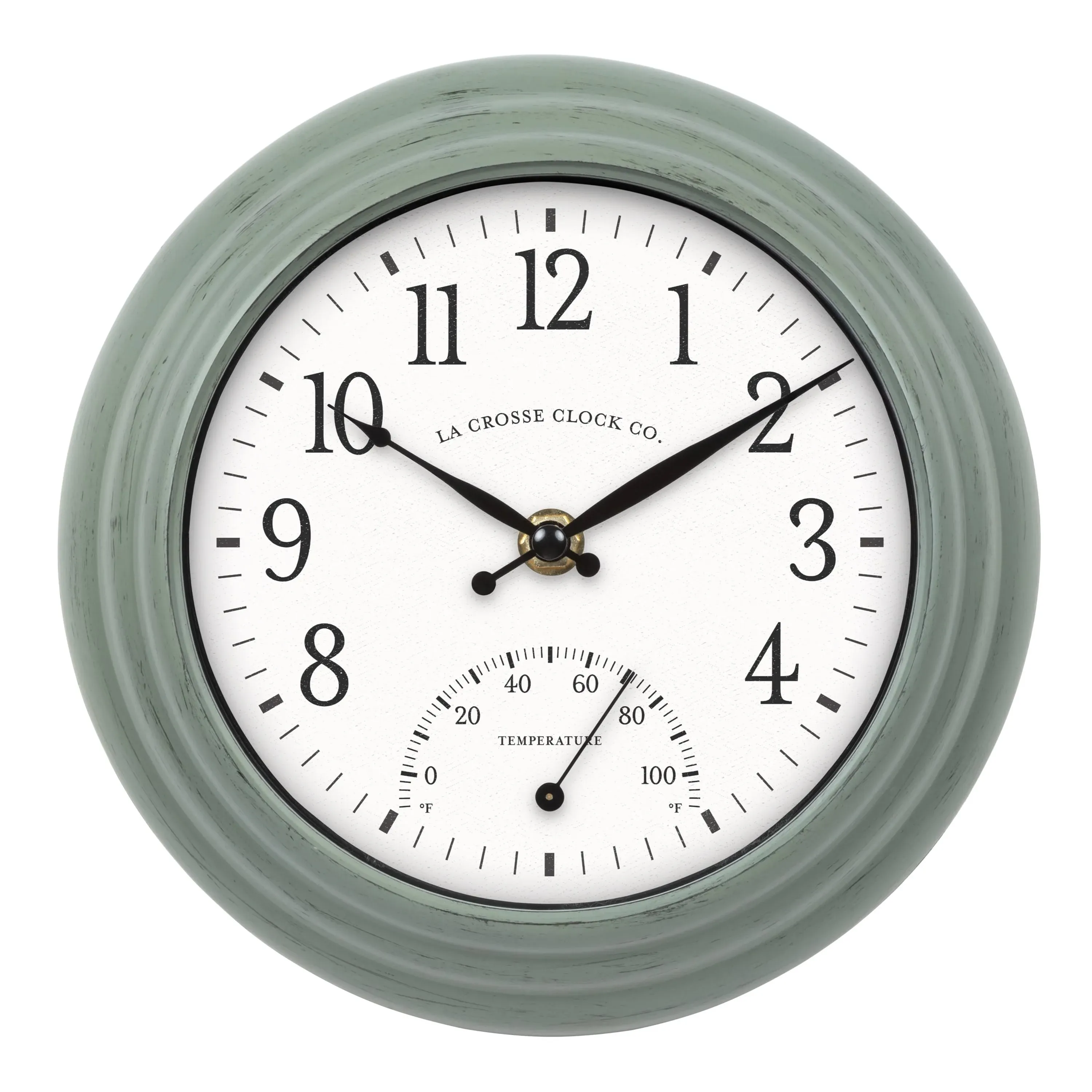 8-Inch Outdoor Wall Clock with Thermometer