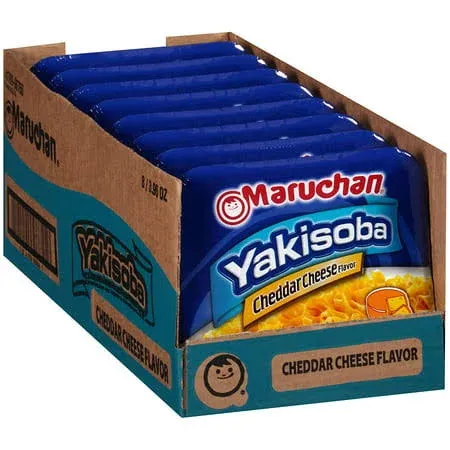 Maruchan Yakisoba Cheddar Cheese Flavor, 3.96 oz, Pack of 8, (4178990766)